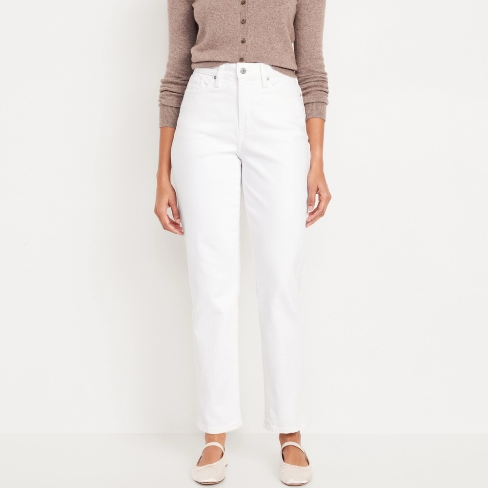 Old Navy White High Rise O.G. Straight Secret-Smooth Pockets Jeggings